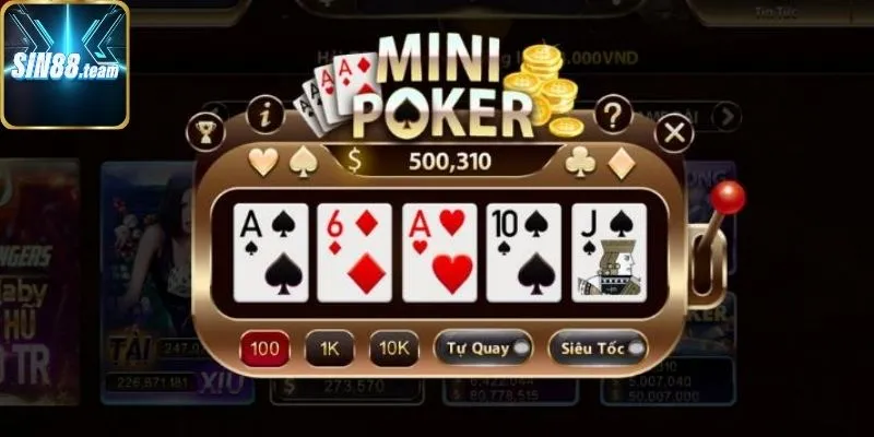 Mini Poker Sin88 có chất lượng hấp dẫn