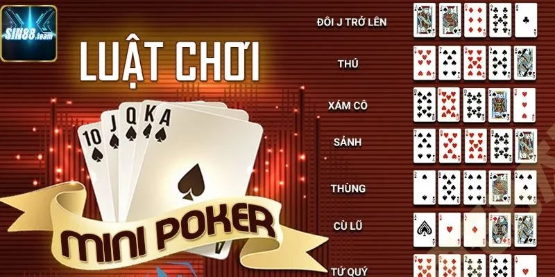 Từng tổ hợp trong Mini Poker Sin88